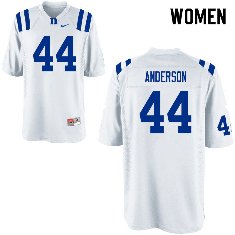 Women #44 Grissim Anderson Duke Blue Devils College Football Jerseys Sale-White